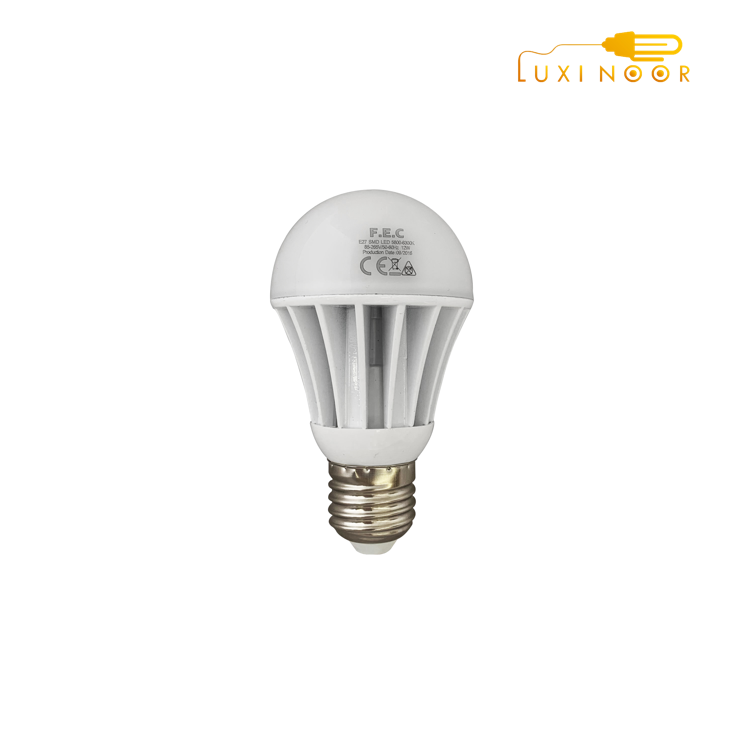 لامپ ال ای دی پرنور حبابی کوچک لوستری 12 وات FEC کد A60