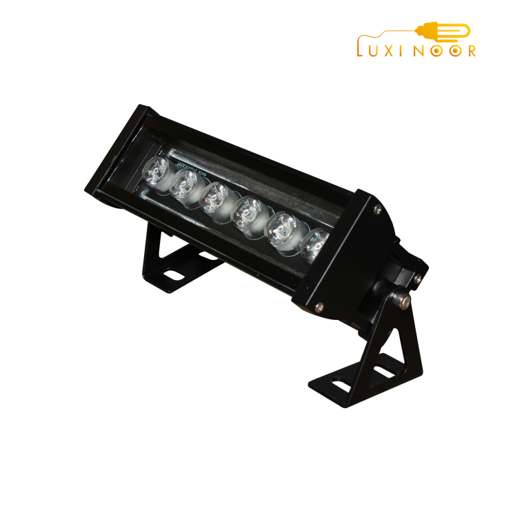 چراغ وال واشر LED ضد آب 20 سانتی متری بدنه سیلور و مشکی پرنور لوکس رنگی نورپردازی نمای بیرون ساختمان ویلا و ستون 6 وات FEC کد T76B