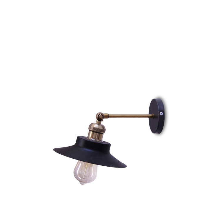 چراغ مطالعه دیواری مدرن شیک فلزی مشکی طلایی لامپ‌خور لوکسی نور کد W107