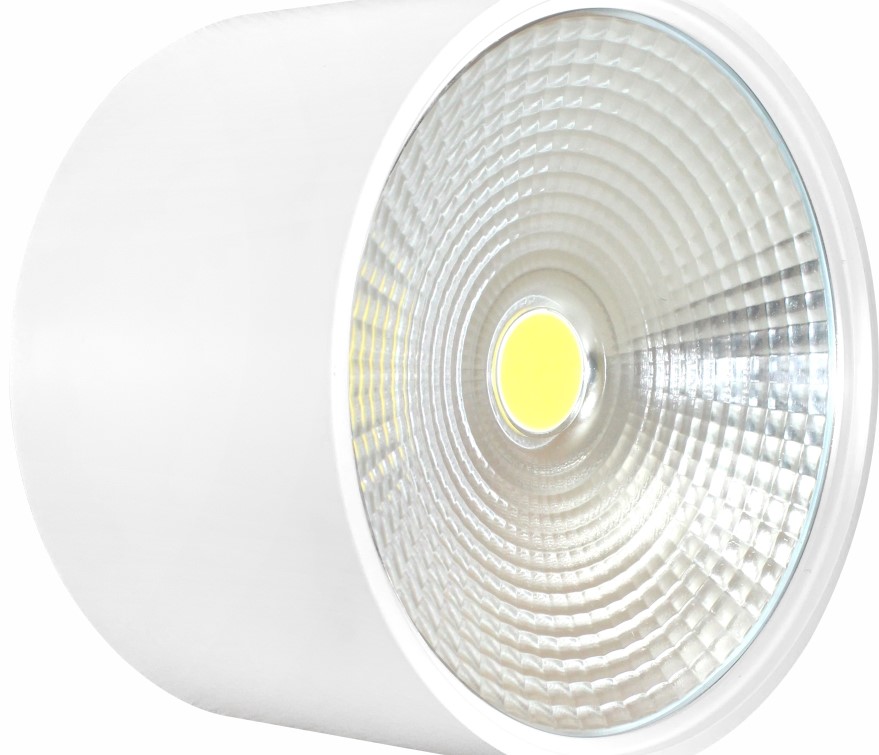 چراغ هالوژن سقفی روکار LED گرد استوانه‌ای فلزی مدرن لوکس تزئینی بدنه سفید ضد آب فروشگاهی ۱۲ وات FEC کد 566