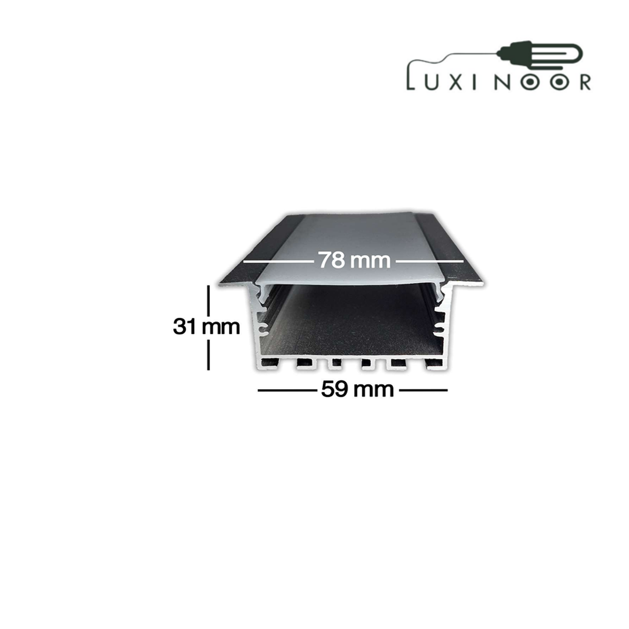پروفیل چراغ خطی لاینر توکار فنرخور چهار لاین - کد 19