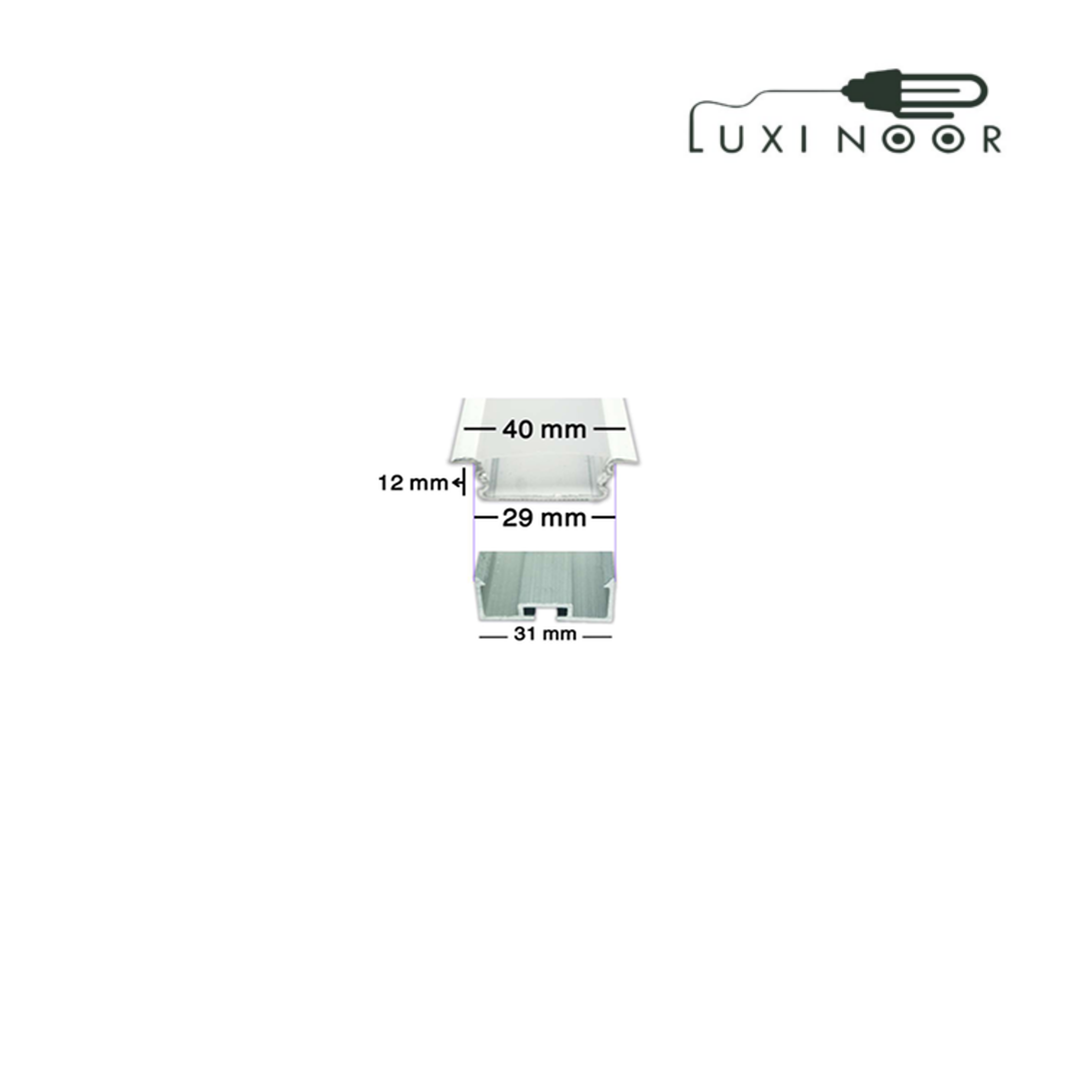  پروفیل چراغ خطی لاینر توکار کنافی کلیپسی دو لاین - کد 75