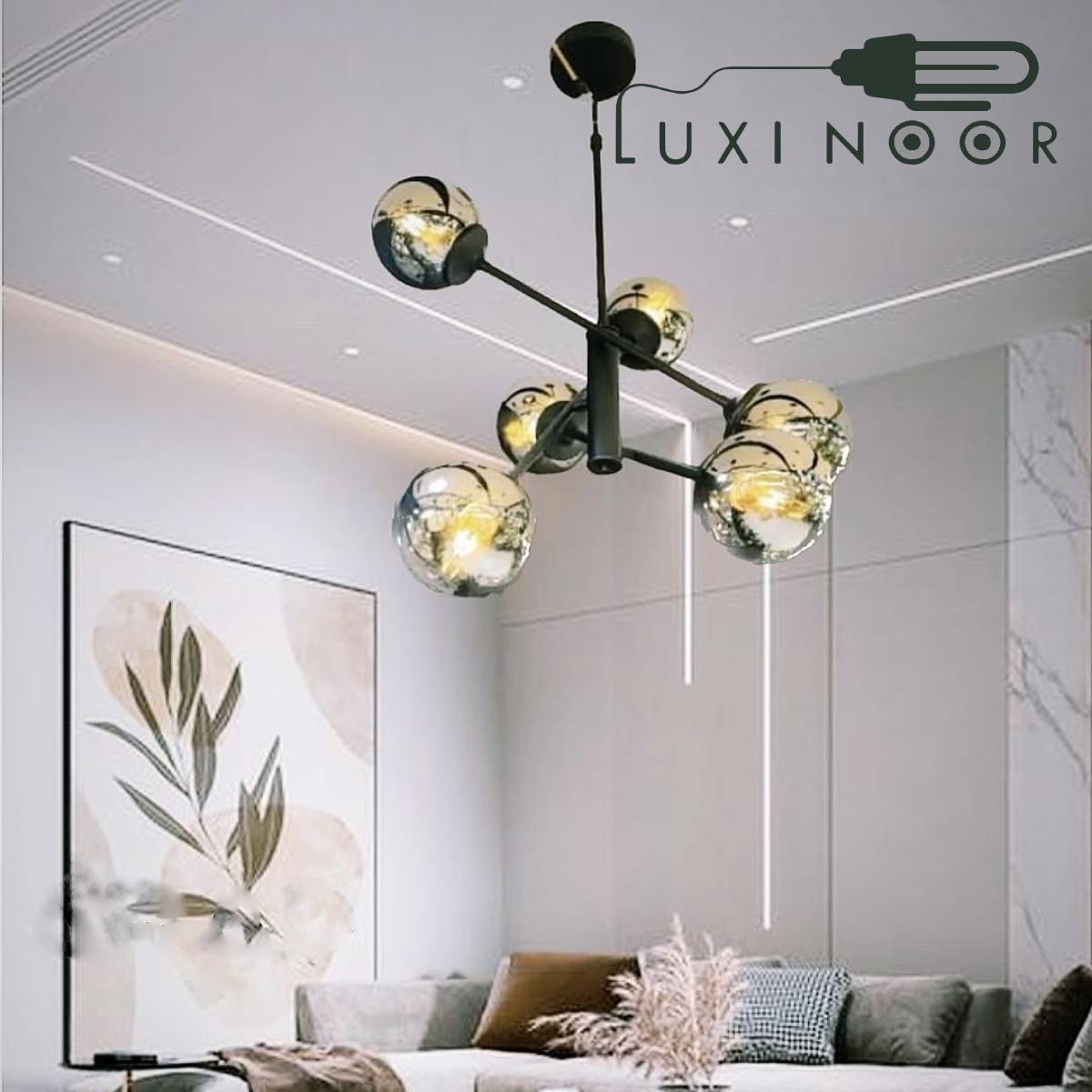 لوستر حبابی هندسی P701/6bk