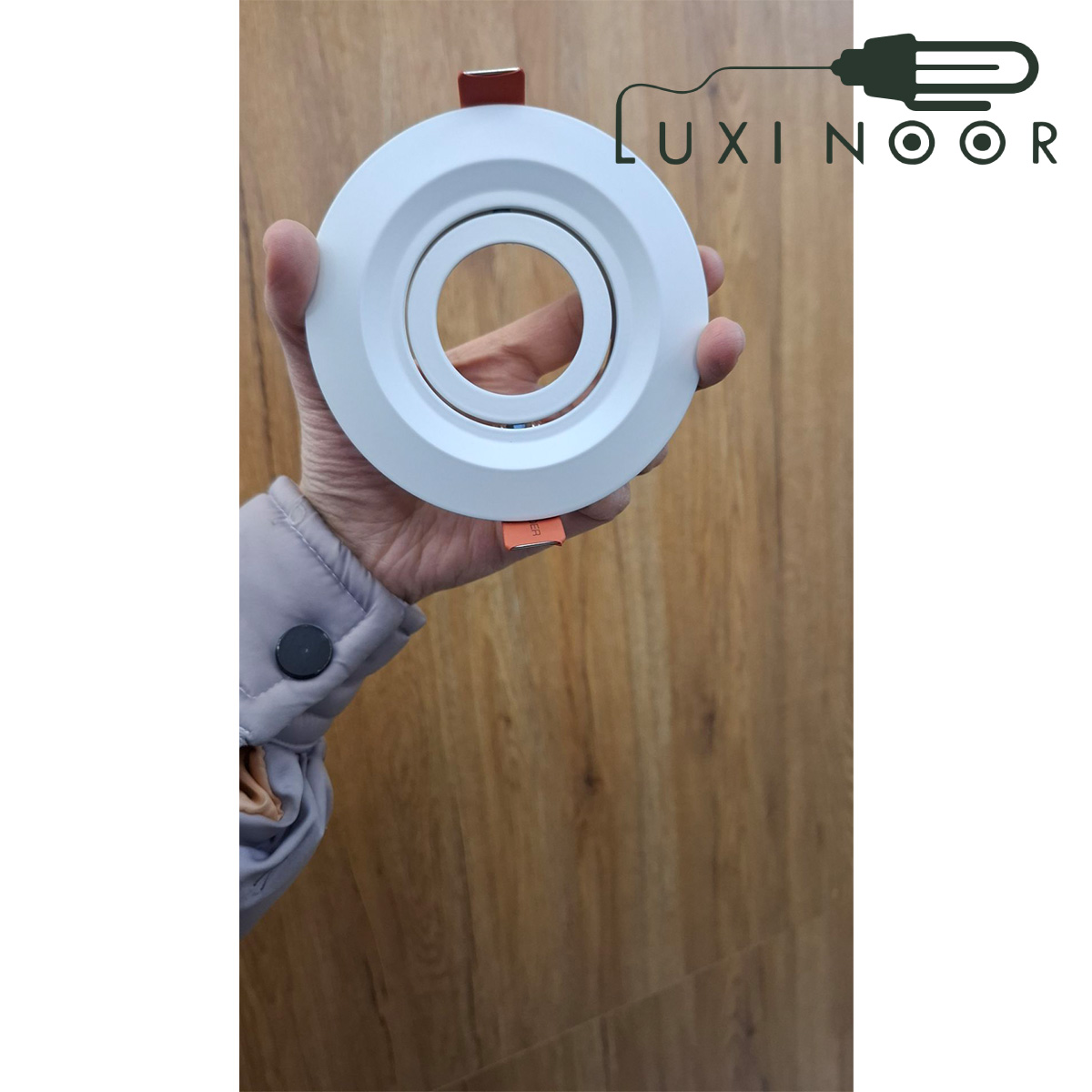 قاب هالوژن گرد فلزی سفید SPN-110BR