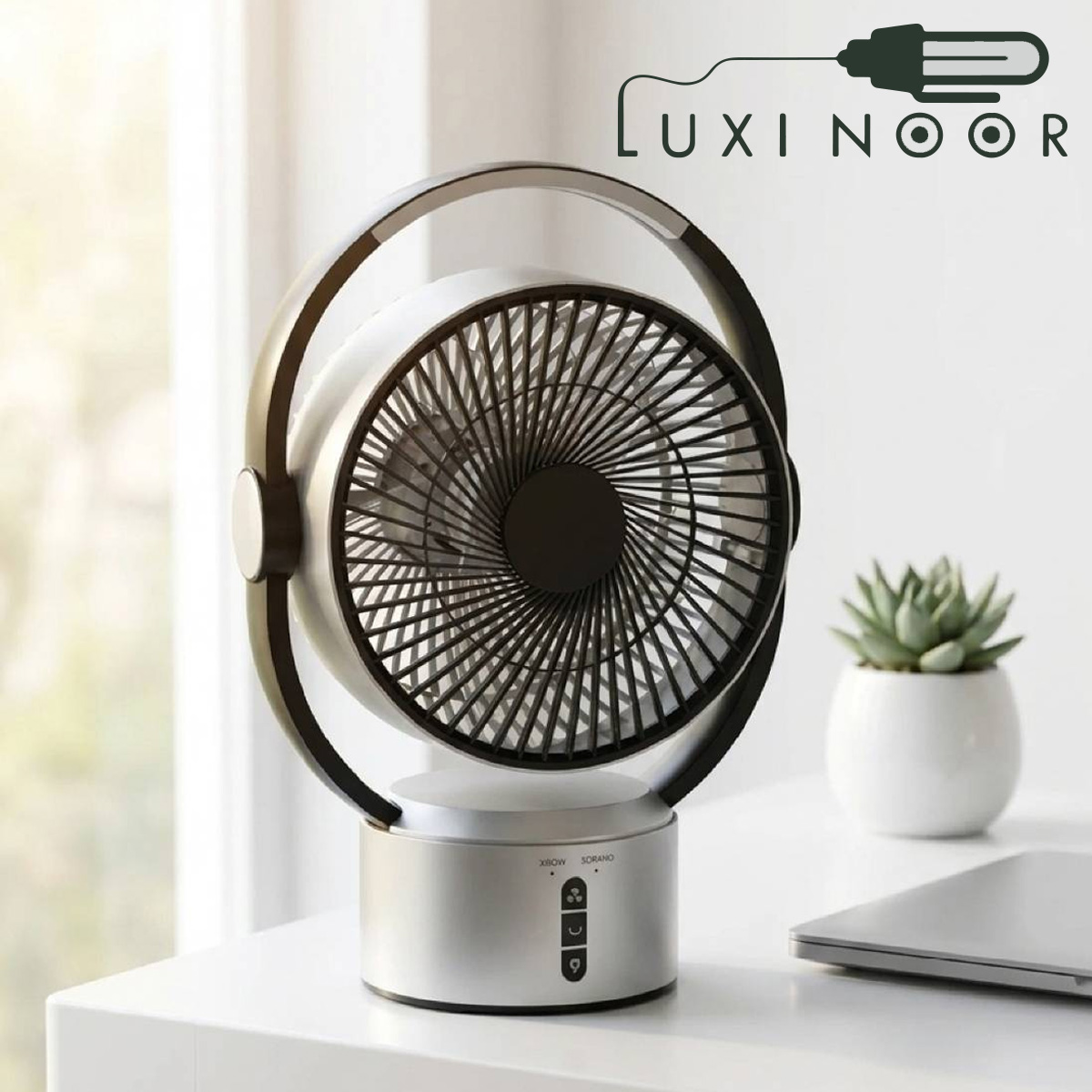 پنکه رومیزی شارژی پرتابل چراغ دار شعاع مدل SH-L2819 