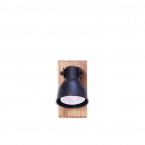 لامپ دیوارکوب دیواری پذیرایی سنتی بدنه مشکی چوبی یک شعله لامپ‌خور لوکسی نور کد W100/1