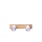 چراغ دیواری دیوارکوب کلاسیک بدنه سفید چوبی دو شعله لامپ‌خور لوکسی نور کد W100/2