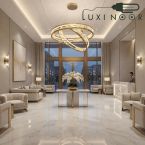 لوستر تزپینی لوکس مدل رینگ و کریستال 098